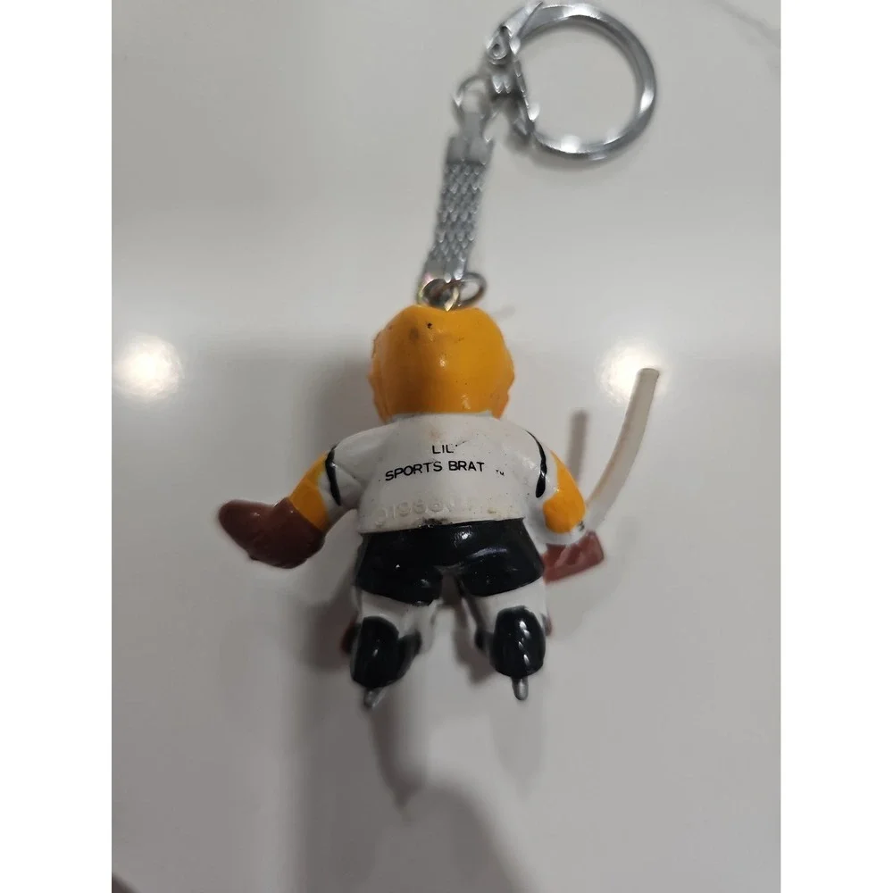 NHL Lil Sports Brats Pittsburgh Penguins Mini Figure Hockey Goalie Keychain Vtg